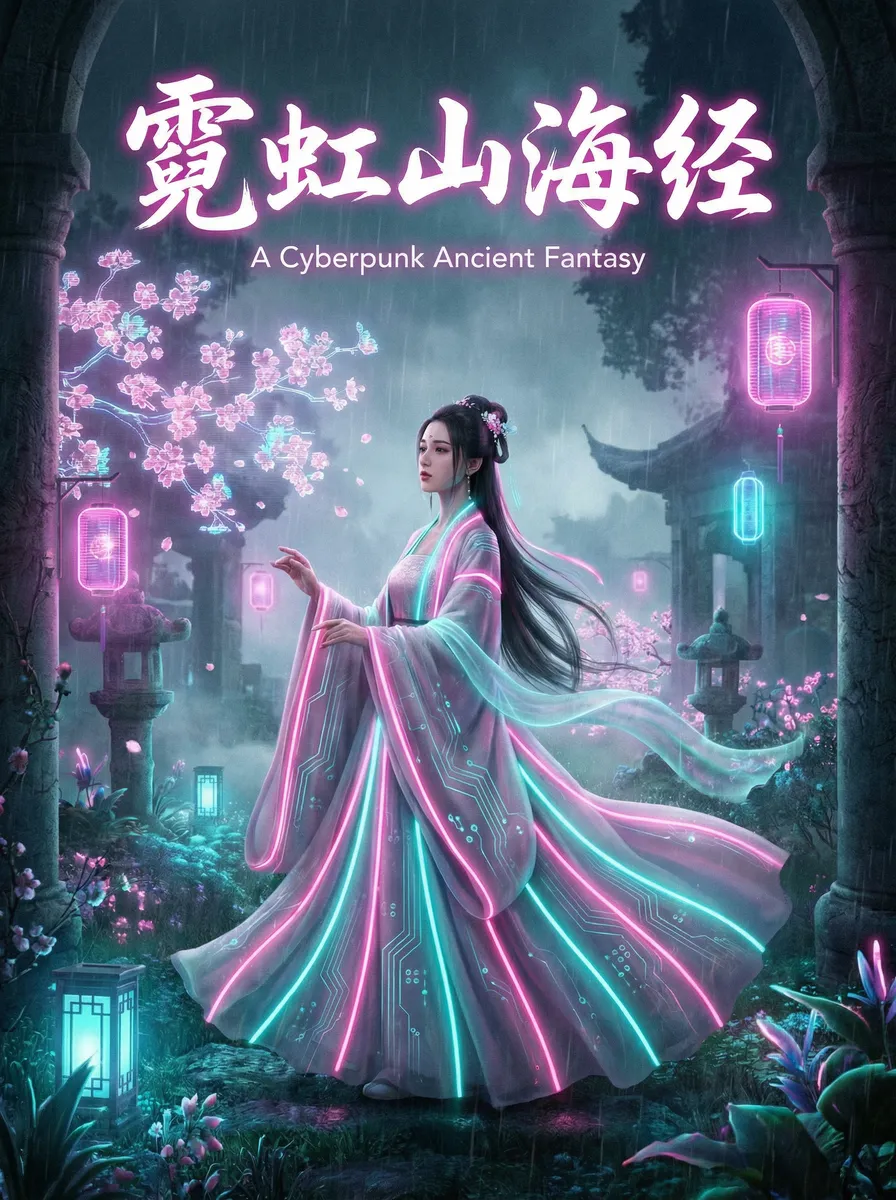 白桃少女 古风奇缘短剧 - 霓虹山海经海报